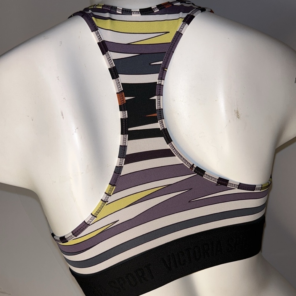 VICTORIA’S SECRET VSX The Player Geometric Print Racerback Sports Bra Sz M NWOT‎ - Picture 8 of 15